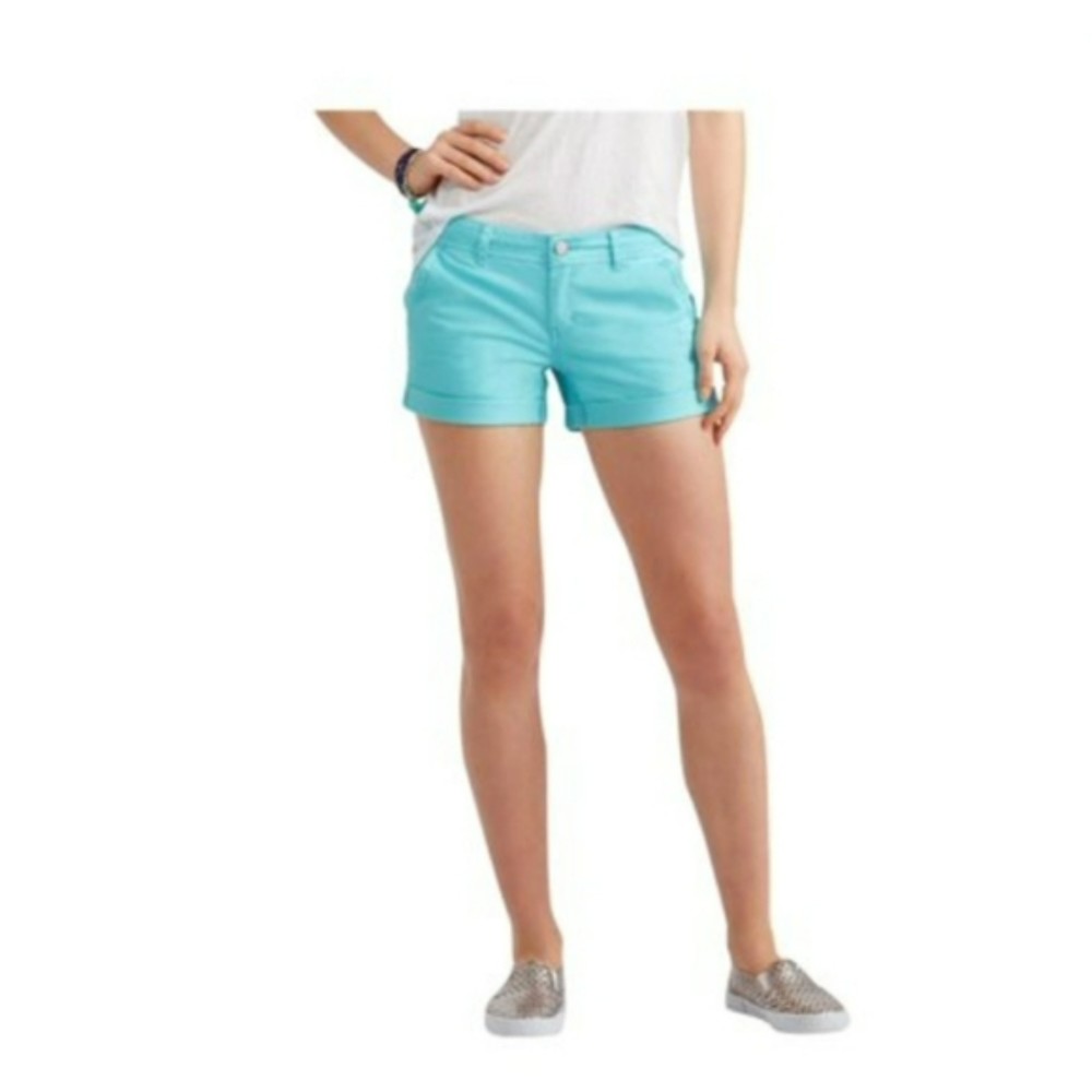 Aeropostale Midi Twill Short Turquoise Blue 4
